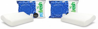 Refresh Memory Foam Sleeping Pillow Pack of 2 Solid(White)