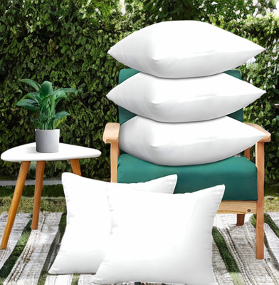 LIPONOS LUXURY Microfibre Solid Cushion Pack of 5(White)