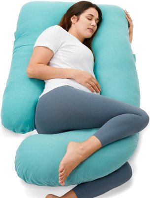 Soo Jaoo Maternity Series Polyester Fibre Solid Pregnancy Pillow Pack of 1(Sky Blue)