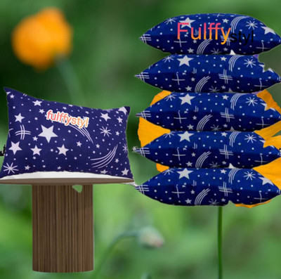 fulffystyl Microfibre Sleeping Pillow Pack of 6 Abstract SOFT(Blue)