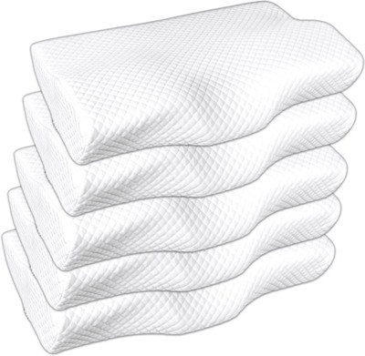 Flipkart SmartBuy Memory Foam Solid Orthopaedic Pillow Pack of 5(White)