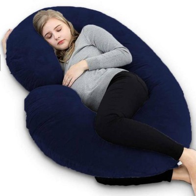 Mahadave traders NA Polyester Fibre Solid Pregnancy Pillow Pack of 1(Navy Blue)