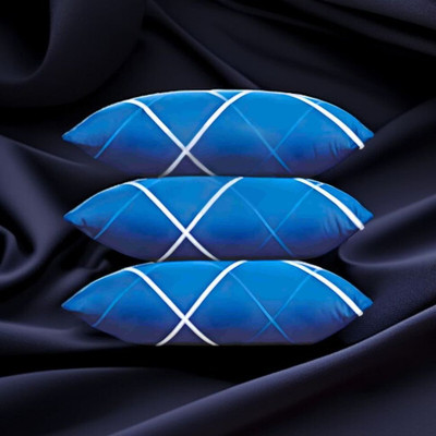 Regnar Microfibre Sleeping Pillow Pack of 3 Solid(Blue)