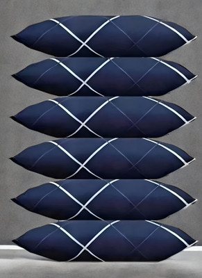 GUNVAR INDIA PRIVATE LIMITED LUXURY Polyester Fibre Solid Sleeping Pillow Pack of 6(Blue)