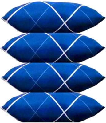 TWIROX LUXURY Polyester Fibre Abstract Sleeping Pillow Pack of 4(Blue)