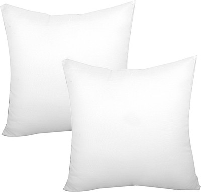 KUBER INDUSTRIES Cotton Solid Cushion Pack of 2(White)