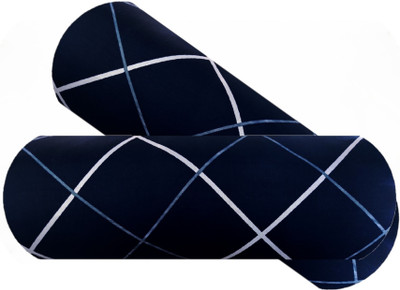 GKM Microfibre Geometric Bolster Pack of 2(Blue)