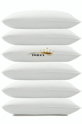 TWIROX LUXURY Polyester Fibre Abstract, Solid Sleeping Pillow Pack of 6(White)