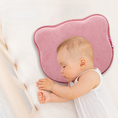 araami Baby Head Shaping Pillow Infant Flat Head Pillow Memory Foam Solid Sleeping Pillow Pack of 1(Pink)
