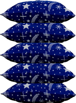 Swikon star Microfibre Geometric Sleeping Pillow Pack of 5(Blue)