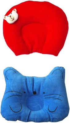 Little Star Mustard Seeds, Polyester Fibre Baby Pillow Pack of 2 Animals(Red & Blue)