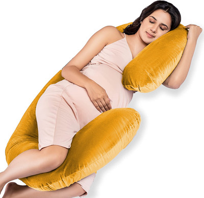 Daddy Cool Microfibre Solid Pregnancy Pillow Pack of 1(Gold)