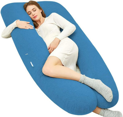 THUKRAN U Shape Microfibre Solid Pregnancy Pillow Pack of 1(Light Blue)