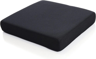 SIYA TEXTILES Foam Solid Chair Pad Pack of 1(Black)