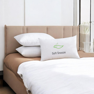 SOFT SNOOZE Soft Luxury Microfibre Solid Sleeping Pillow Pack of 3(White)