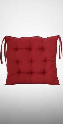 THM Microfibre Solid Chair Pad Pack of 1(Red)