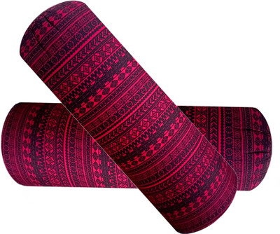 ACTOS Microfibre Abstract Bolster Pack of 2(Maroon)