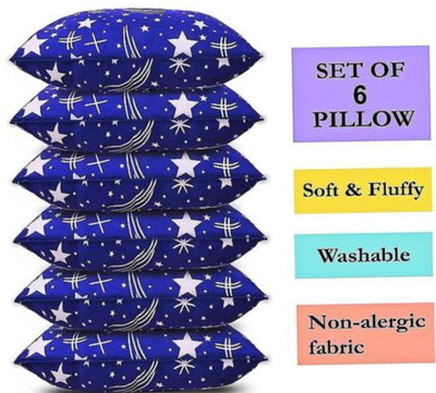 Urmila Creation Polyester Fibre Sleeping Pillow Pack of 6 Abstract LUXURY(Blue)