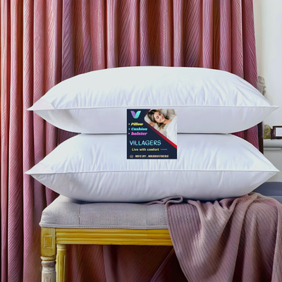 Tecsun LUXURY Polyester Fibre Abstract Sleeping Pillow Pack of 2(White)