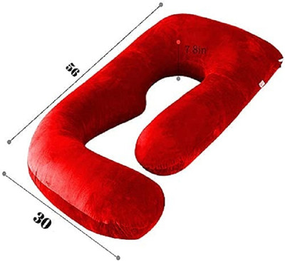 Victostar j shape pregnancy pillow Polyester Fibre Solid Pregnancy Pillow Pack of 1(Red)
