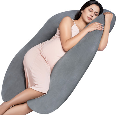 MY ARMOR Full Body U Shaped Pregnancy Pillow for Sleeping Microfibre Solid Pregnancy Pillow Pack of 1(Grey)