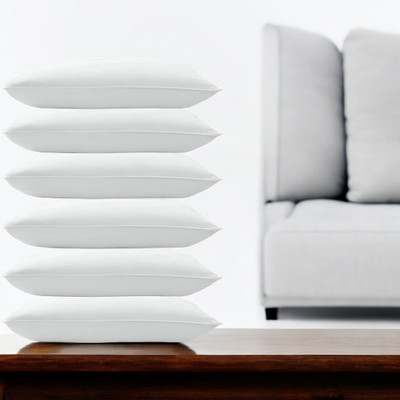 GZZZSD Microfibre Solid Sleeping Pillow Pack of 6(White)