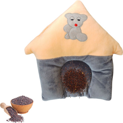 Jainam Traders Mustard Pillow for Baby 0 to 12 Months, Rai Seeds Head Shaping Pillow Microfibre Solid Baby Pillow Pack of 1(Beige Grey)
