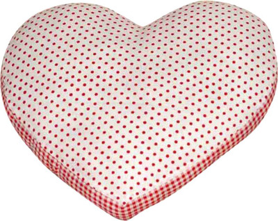 Oscar Home Polyester Fibre Polka Cushion Pack of 1(Red, White)
