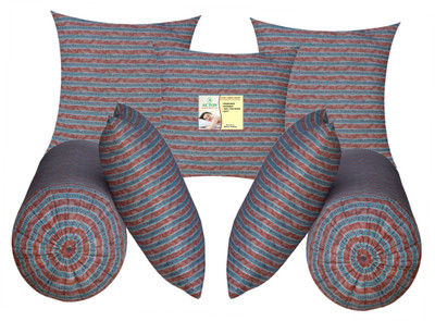 ACTOS Microfibre Bolster Pack of 7 Floral 5 Cushion And 2(Pink29)