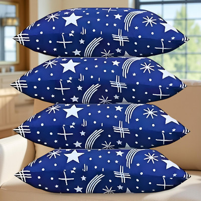 CIEZAR Microfibre Sleeping Pillow Pack of 4 Solid(Blue)