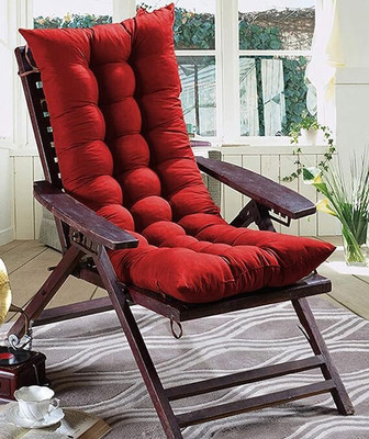 Keshav Pharma Cotton Chair Pad Pack of 1 Solid Rocking Chairpad(Red)