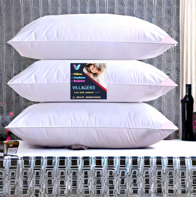 Tecsun LUXURY Polyester Fibre Abstract Sleeping Pillow Pack of 3(White)