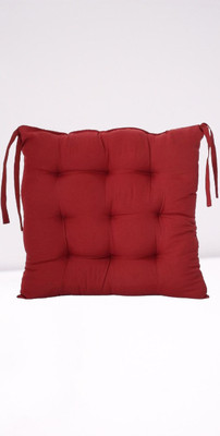 THM Microfibre Solid Chair Pad Pack of 1(Red)