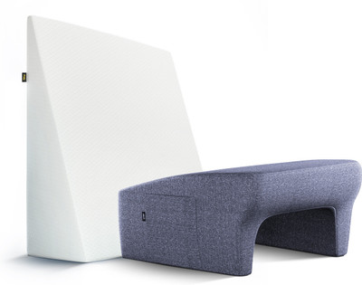 Frido Lap Desk Pillow & Wedge Cushion Combo Memory Foam Solid Body Pillow Pack of 2(Blue & White)