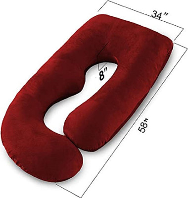 JoJo Polyester Fibre Solid Pregnancy Pillow Pack of 1(wine)
