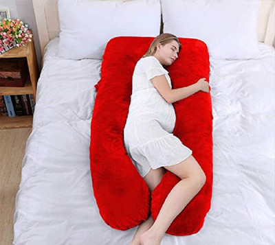 ANVANSA ultra soft u shape pregnancy pillow Microfibre, Polyester Fibre Solid Pregnancy Pillow Pack of 1(Red)
