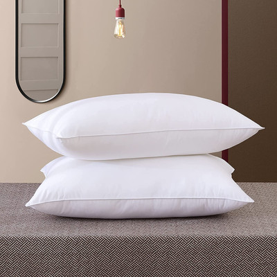 OZLY ultra soft white rectunglar pillow Polyester Fibre, Microfibre Solid Sleeping Pillow Pack of 2(White)