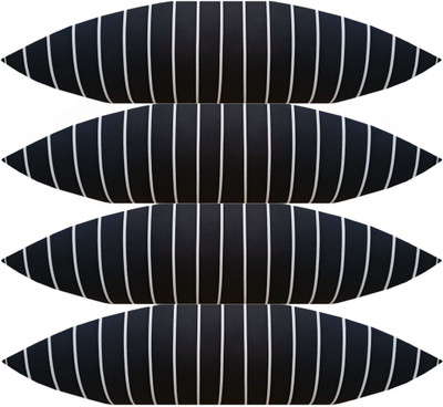 ACTOS Microfibre Stripes Sleeping Pillow Pack of 4(Black)