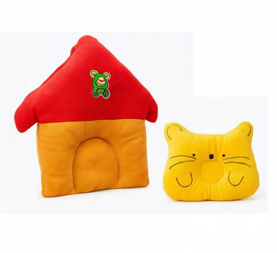 Trivika And Sons Mustard Seeds Baby Pillow Pack of 2 Solid(Yellow, Red)