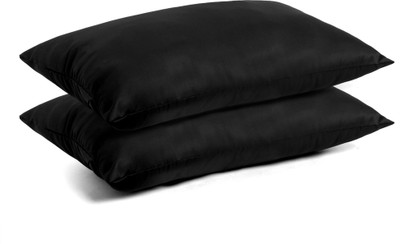 CIEZAR Polyester Fibre Sleeping Pillow Pack of 2 Solid(Black)