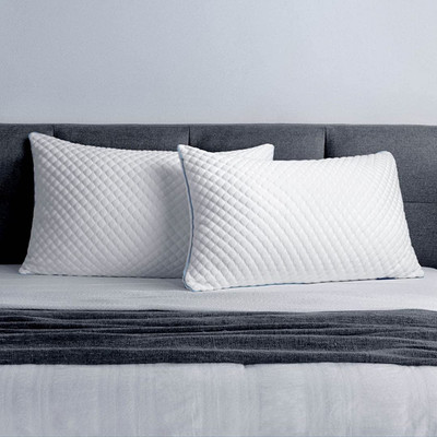 YORA HomeStyle Snow White Microfibre Solid Sleeping Pillow Pack of 2(White)