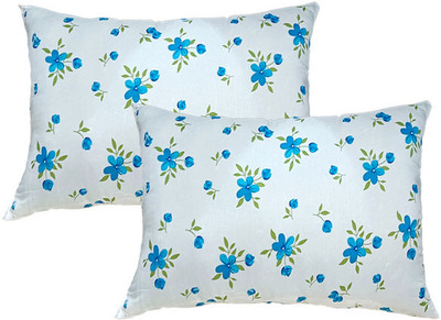 SANJU BROTHER Microfibre Floral Sleeping Pillow Pack of 2(Blue)