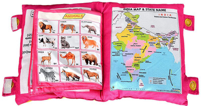 BHVMEY 2 Languages to Learn - English and Hindi, Soft Cushion Book(Pink)