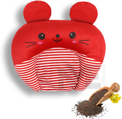 NME Collection Mustard Seeds Baby Pillow Pack of 1 Animals(Red)