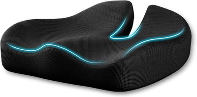 Snug Stuff Memory Foam Seat Cushion Memory Foam Solid Cushion Pack of 1(Black)
