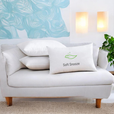SOFT SNOOZE Soft Luxury Microfibre Solid Sleeping Pillow Pack of 3(White)