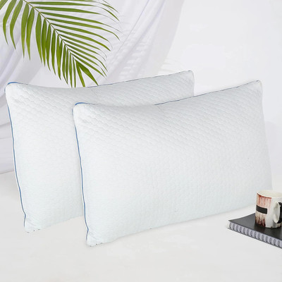 homerz Polyester Fibre Solid Sleeping Pillow Pack of 2(White)