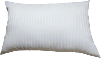 nowfit Polyester Fibre Stripes Sleeping Pillow Pack of 1(White)