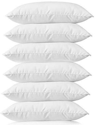 STOMIA Polyester Fibre Sleeping Pillow Pack of 6 Solid(White)