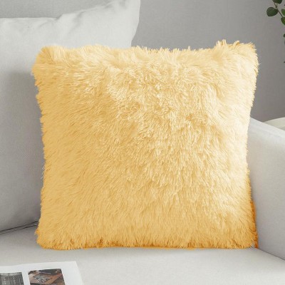 ellsy Microfibre Solid Cushion Pack of 1(Beige)